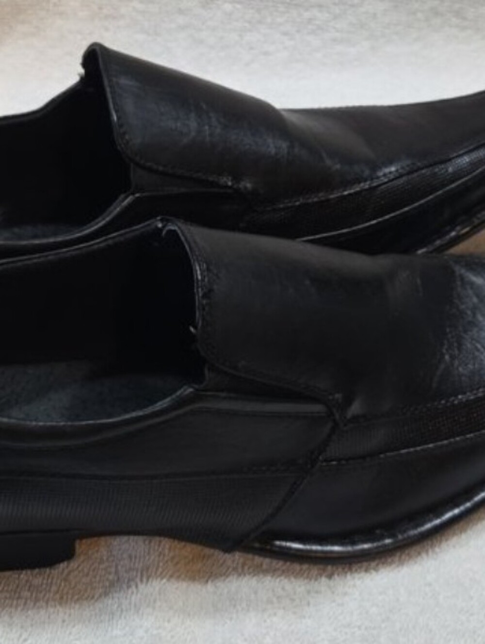 Men's Size 10.5 Black Leather Franco Vanucci Loafers In GREAT condition